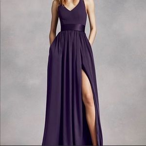 Vera Wang V neck halter with sash